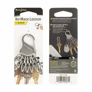 Карабин-брелок для ключей NiteIze KeyRack Locker S-Biner Stainless