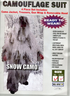 Костюм маскировочный зимний Mil-Spec Ghillie, Snow Camo