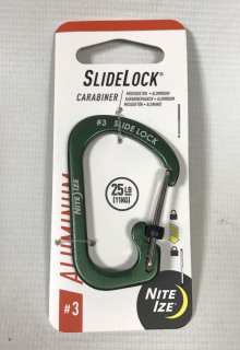 Карабин NiteIze Carabiner #3 SlideLock Aluminium, олива