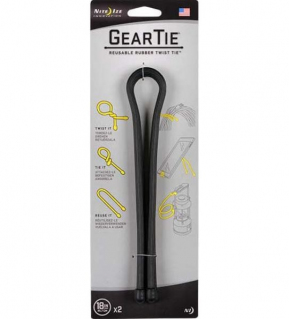 Гибкие стяжки NiteIze Gear Tie 18", 2шт, Black