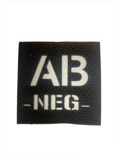 Шеврон на липучке Группа Крови АB negative, Cordura, черный