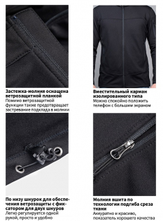 Толстовка Dragon Tooth HR Lightweight Fleece Jacket Gen2, Polar Night Black