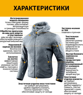 Толстовка Dragon Tooth ZL Polartec Tactical Thermal Fleece, Light Grey