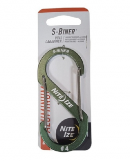 Карабин двойной NiteIze S-Biner #4 Dual Carabiner, олива