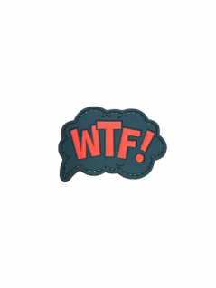 Шеврон на липучке WTF, PVС, черно-красный