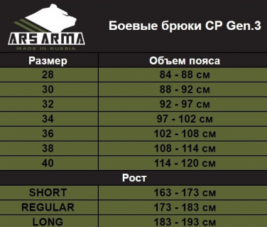Брюки боевые Ars Arma CP Gen 3 All Weather, Multicam