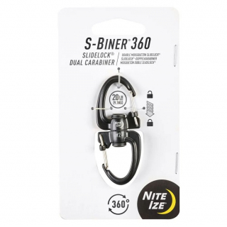 Карабин NiteIze S-Biner 360 SlideLock Dual Carabiner #2, черный