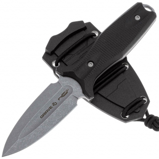 Нож N.C.Custom Grave 2.0 stonewash сталь AUS-8, рукоять Black Elastron