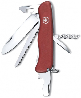 Нож Victorinox Forester, 111 мм, 12 функций, с фиксатором лезвия, красный