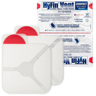 Окклюзионный нагрудный пластырь (набор 2 шт) HyFin Vent Compact Chest Seal Twin Pack