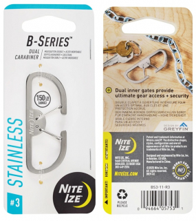 Карабин NiteIze B-Series #3 Dual, Stainless