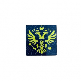 Шеврон на липучке Герб РФ, ПВХ, черный/желтый