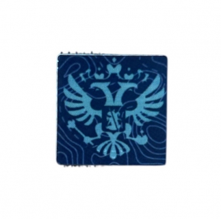 Шеврон на липучке Герб РФ, ПВХ, черный/олива