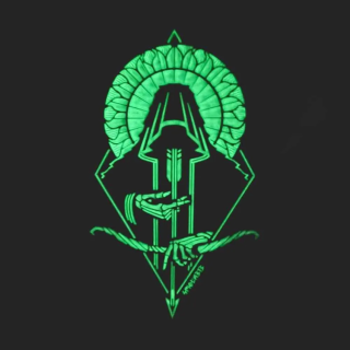 Шеврон на липучке Smola Лучник Солнца, светонакопительный