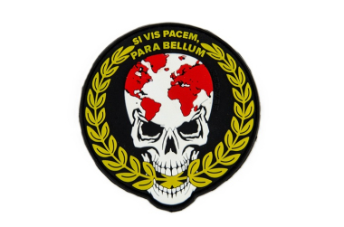 Шеврон RedWar Череп Si vis Pacem, Para bellum, PVC, полноцветный