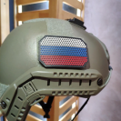 Шеврон RedWar на липучке Флаг РФ Соты, PVC, полноцветный