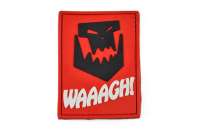 Шеврон на липучке Орк WAAAGH!, PVC, красный