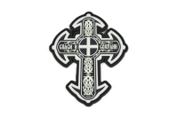 Шеврон на липучке Крест Спаси и Сохрани, PVC, черный